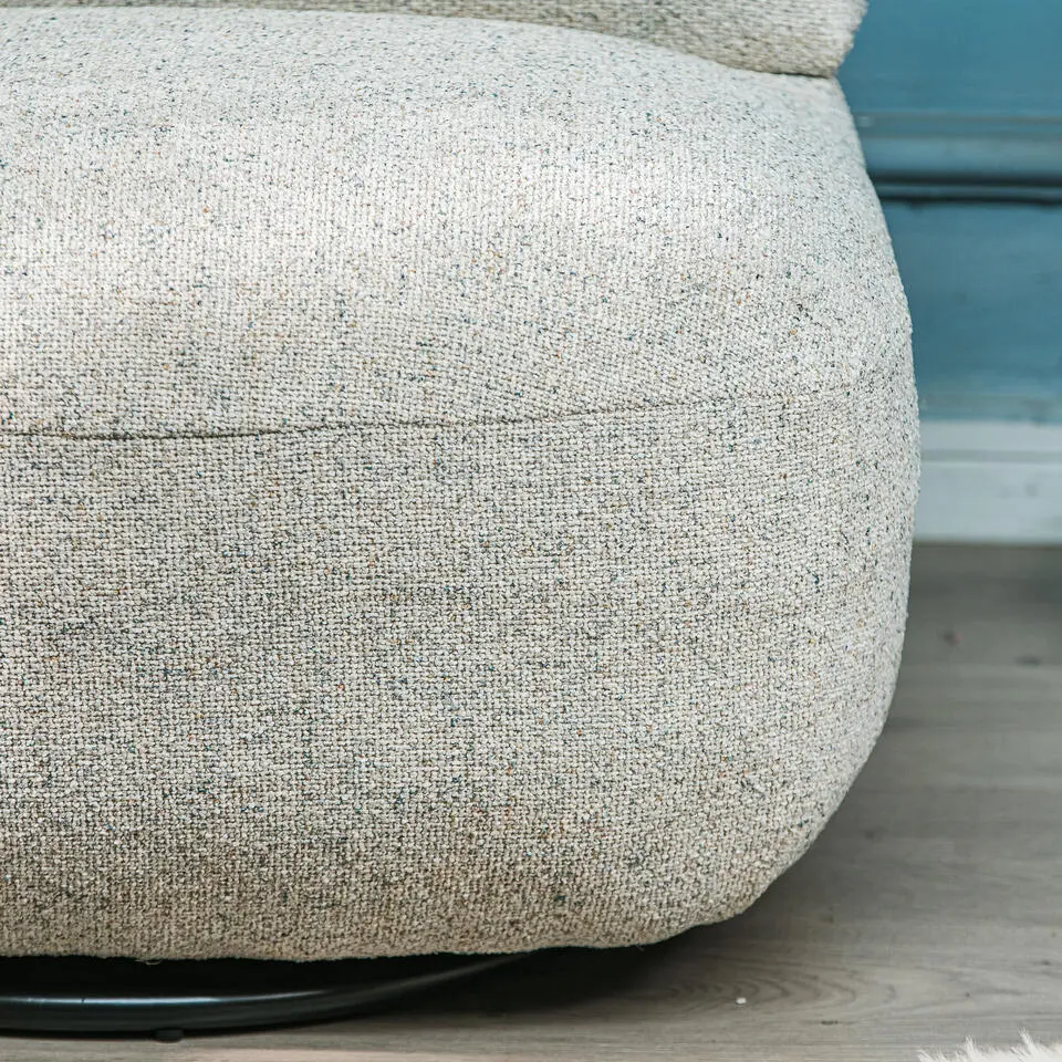 Salonstoel Swivel van metaal en beige fluweel