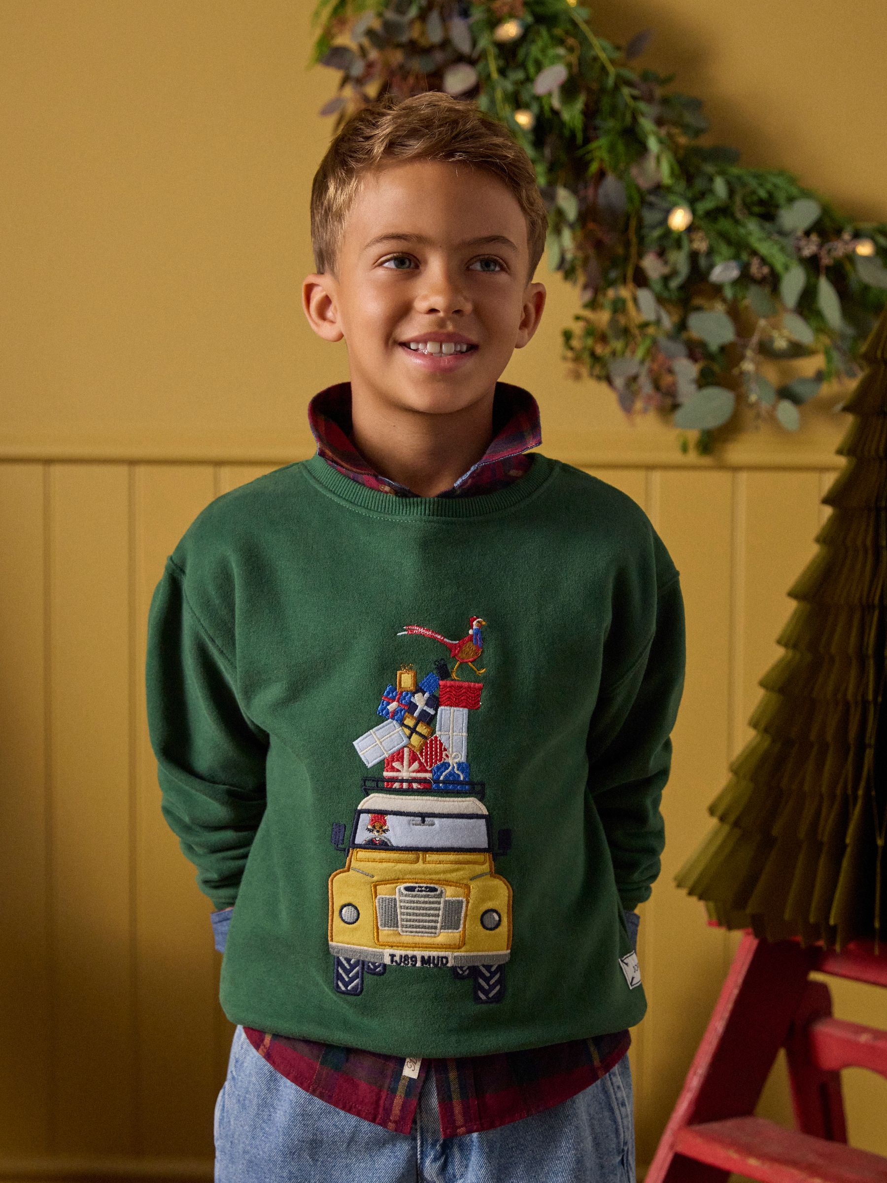 Donkergroen - Joules Boys' Applique Sweatshirt