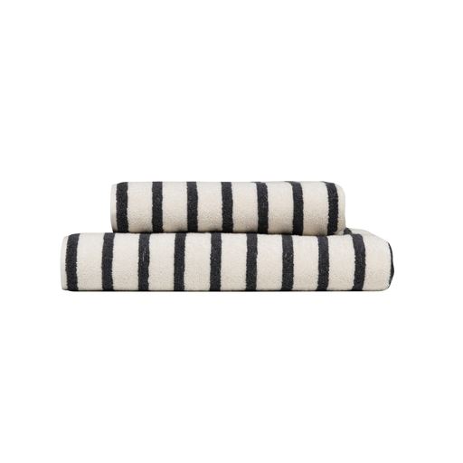 Høie Everyday Stripe Håndklæde, Antracit, 50x90 cm