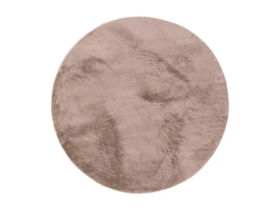 Tapis en fausse fourrure Furry Taupe ø 80 cm rond