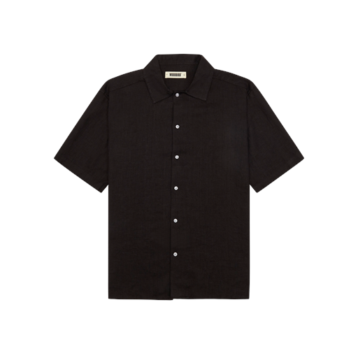 Woodbird Banks Linen Skjorte, Black, S