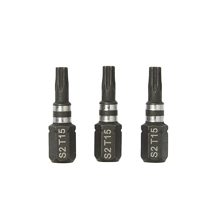Embout de vissage torsion impact TX15 25 mm Erbauer - 3 pièces