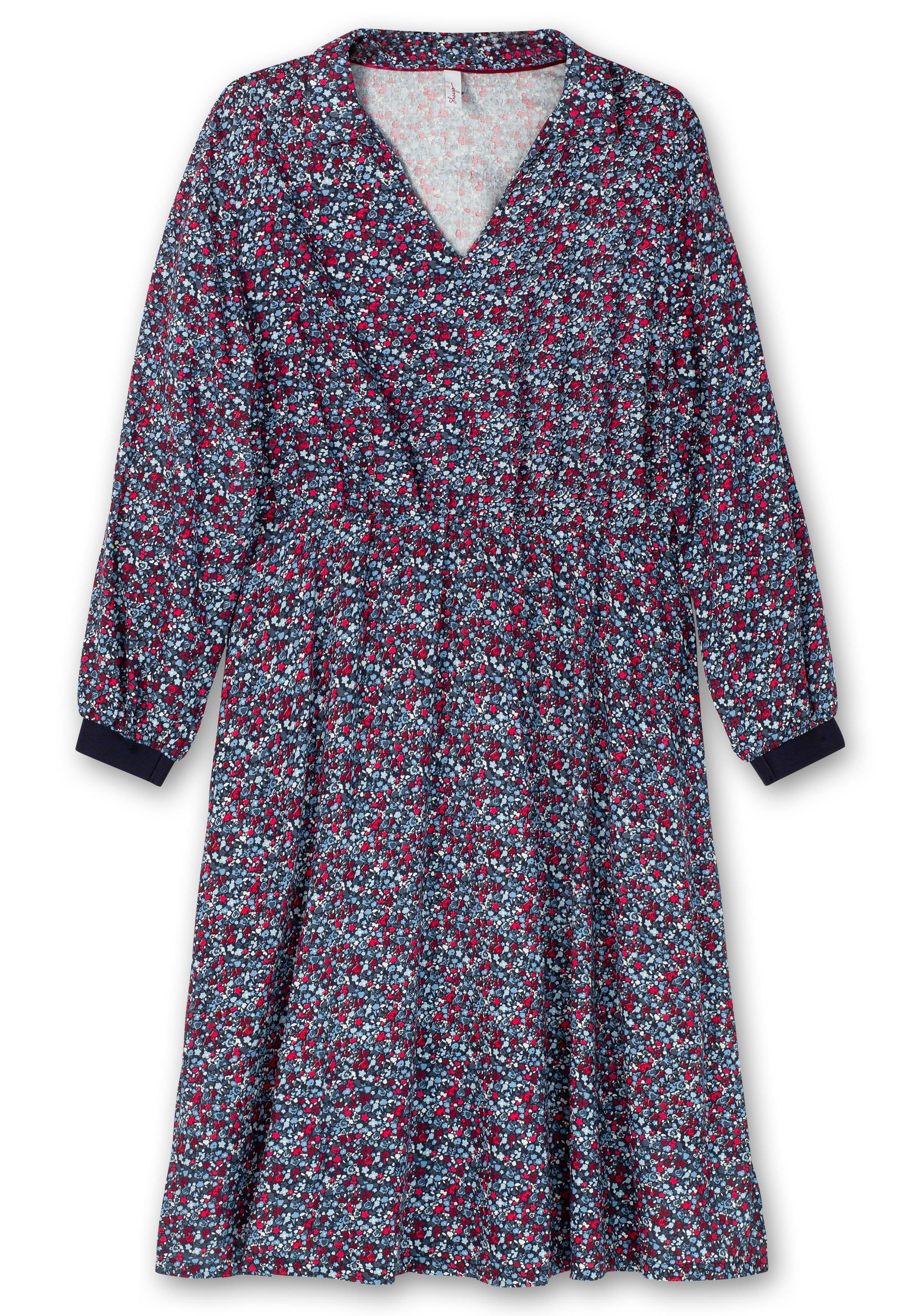 Hemdblusenkleid mit Alloverprint und Taillenbund