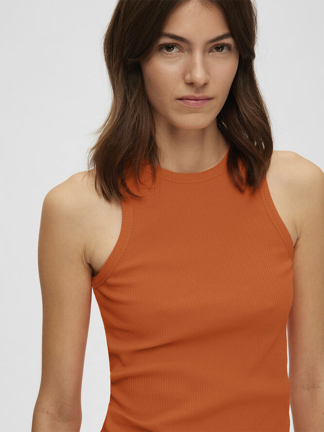 Selected Femme SLFANNA O-NECK TANK TOP NOOS Orangeade
