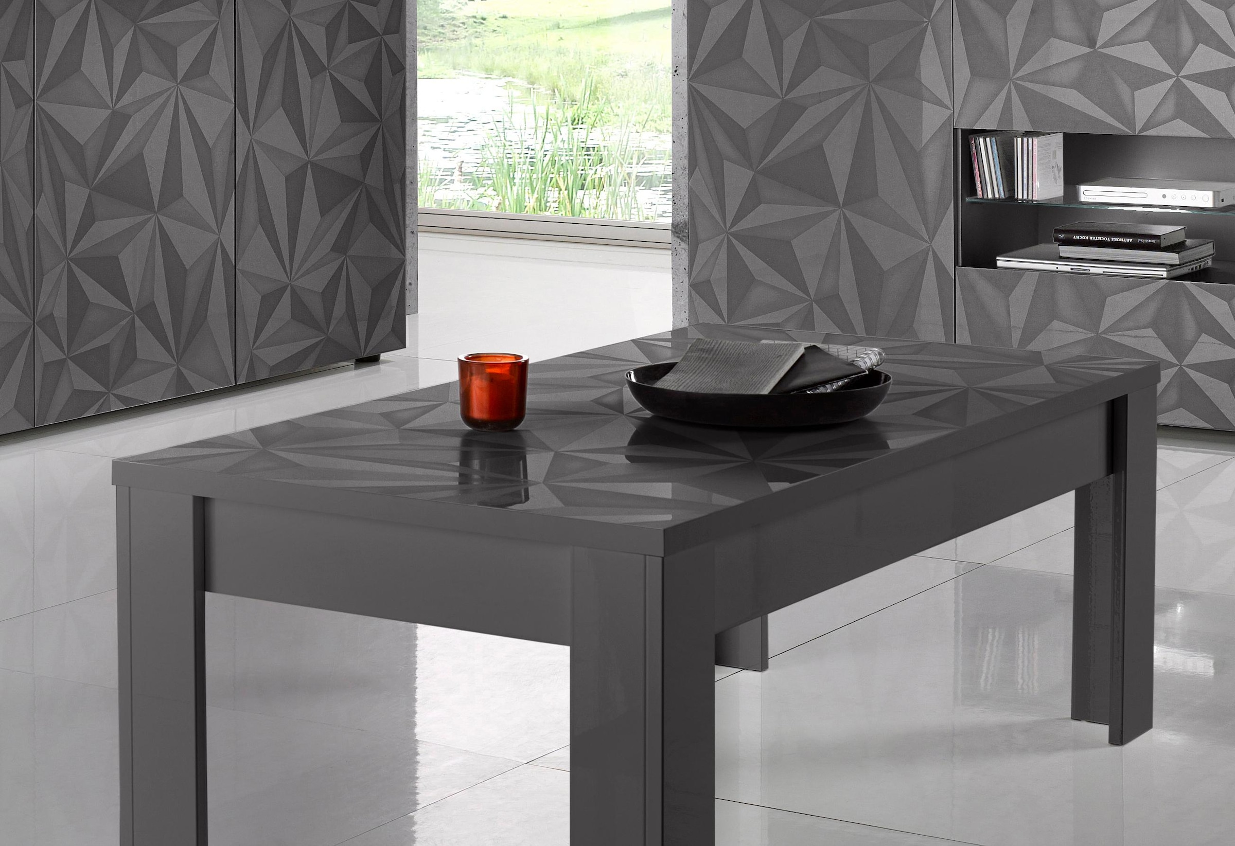 INOSIGN Couchtisch »Prisma 122x65 cm, Wohnzimmertisch mit Winkelfuss« Sofatisch, rechteckig, Tischplattenstärke 22 mm
