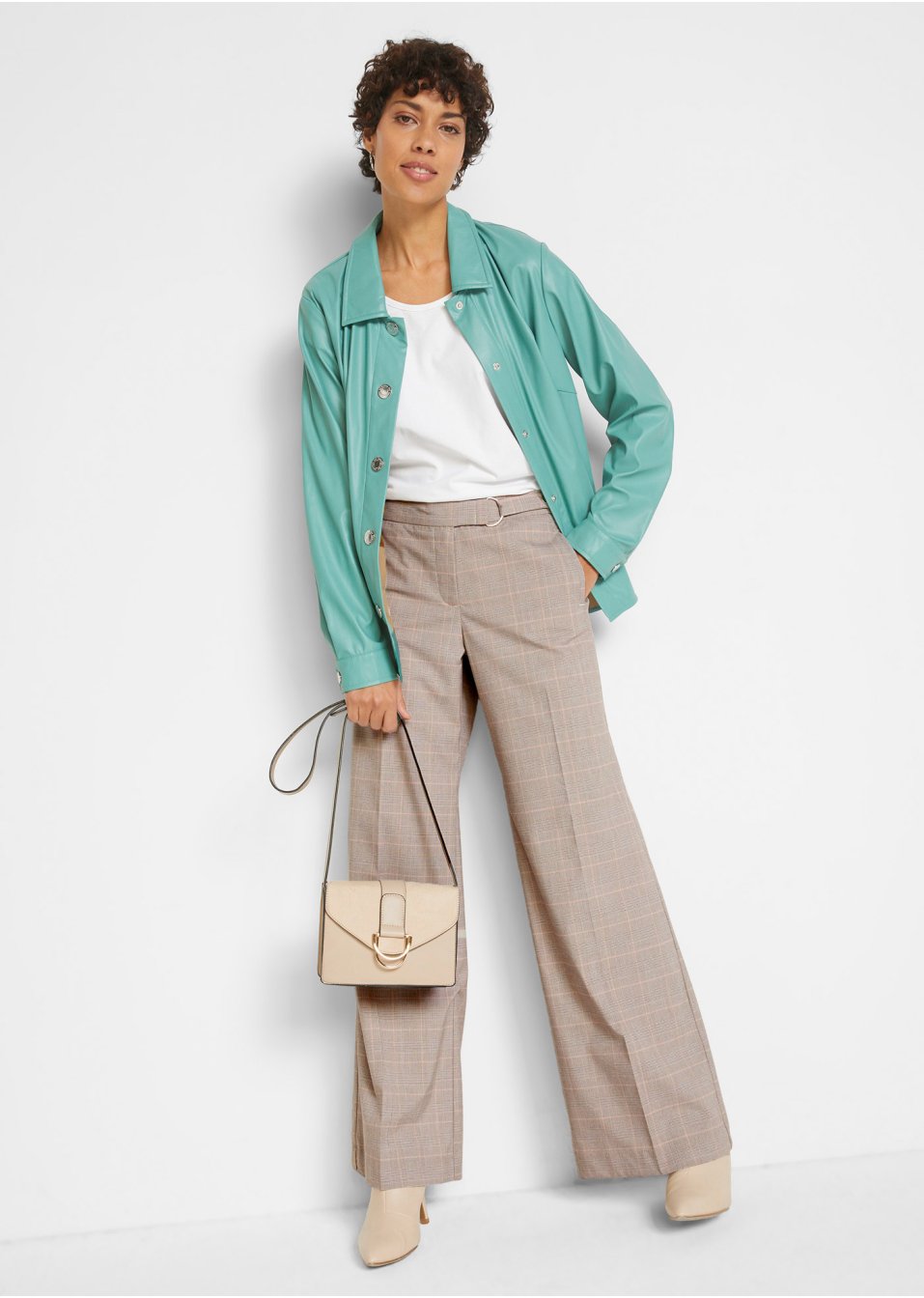 Pantalon à carreaux avec sangle décorative