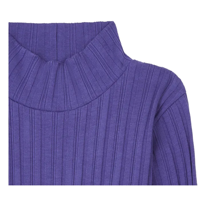 SMALLABLE BASICS Sous Pull Fille Côtelé Coton Bio | Bleu indigo