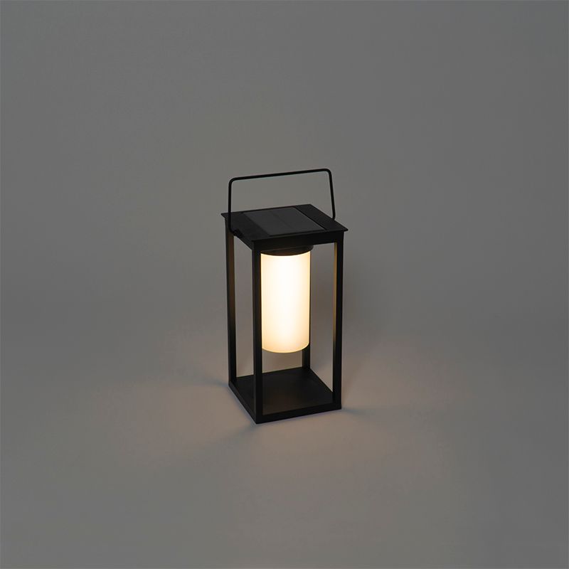 Moderne buitenlamp zwart incl. LED en dimmer solar - Denlu
