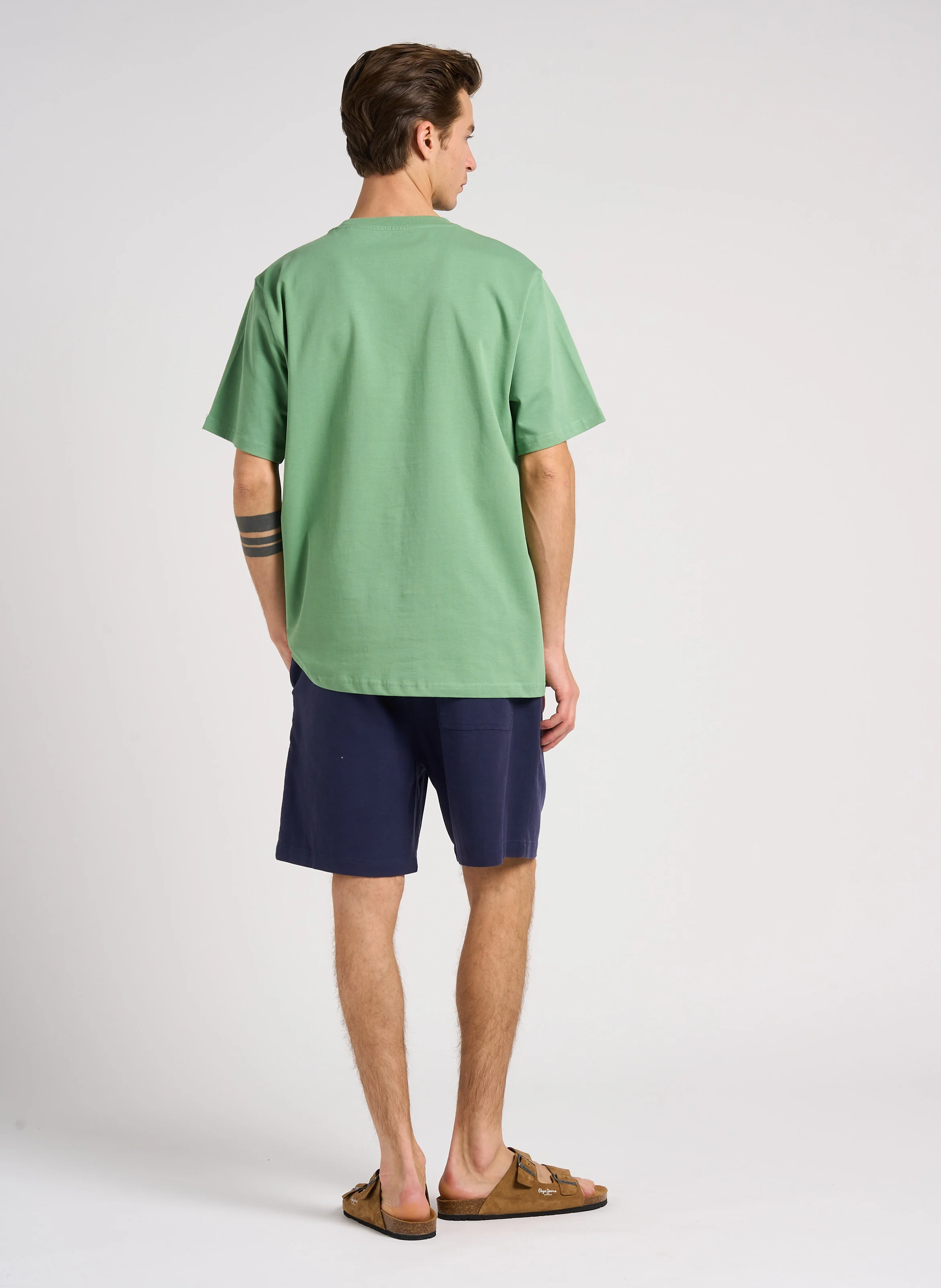 Tee-shirt col rond regular-fit en coton bio | Vert
