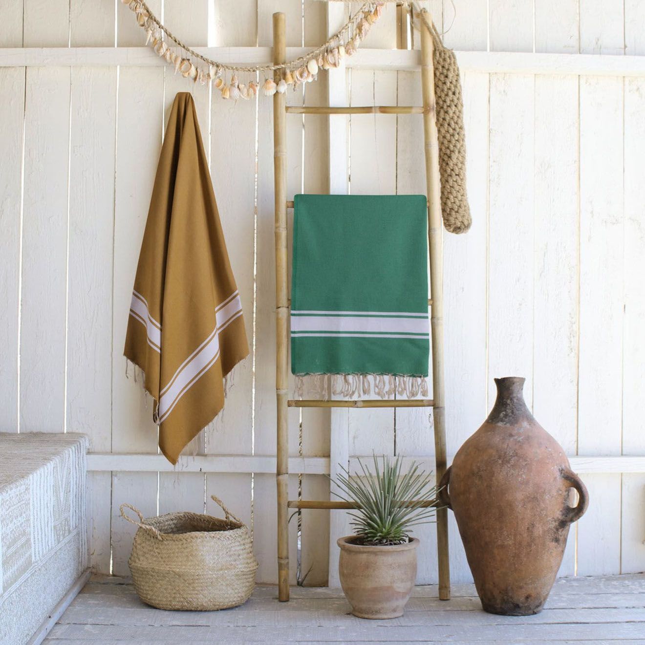 Febronie Fouta traditionnelle St Tropez jaune - 100x200 cm