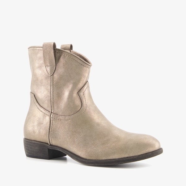 Blue Box lage dames western boots goudkleurig
