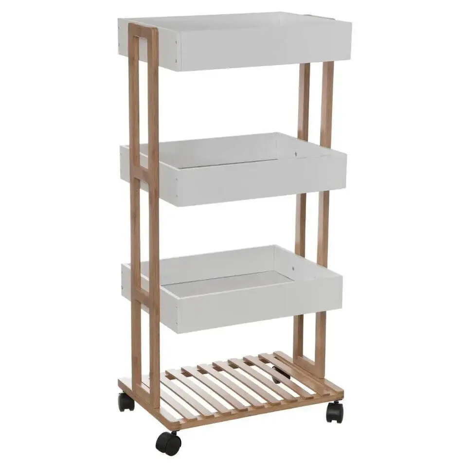 5Five Doucherekje/badkamerrekje - bamboe - 4 lagen - 40 x 30 x 87 cm