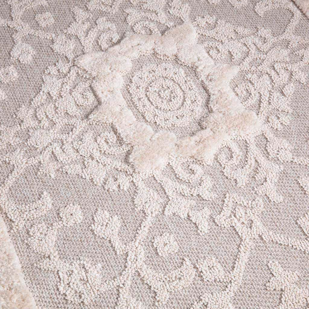 Carpet City Hochflor-Teppich »Valencia 732« rechteckig 20 mm Höhe Läufer, Boho-Stil, 3D-Effekt, Relief, Hoch-Tief-Struktur, mit Fransen
