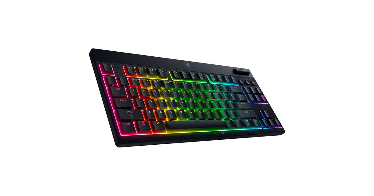 RazerBlackWidow V4 Low-Profile, gaming toetsenbord  (Zwart, US lay-out, Razer Low-Profile Orange, RGB leds, TKL)