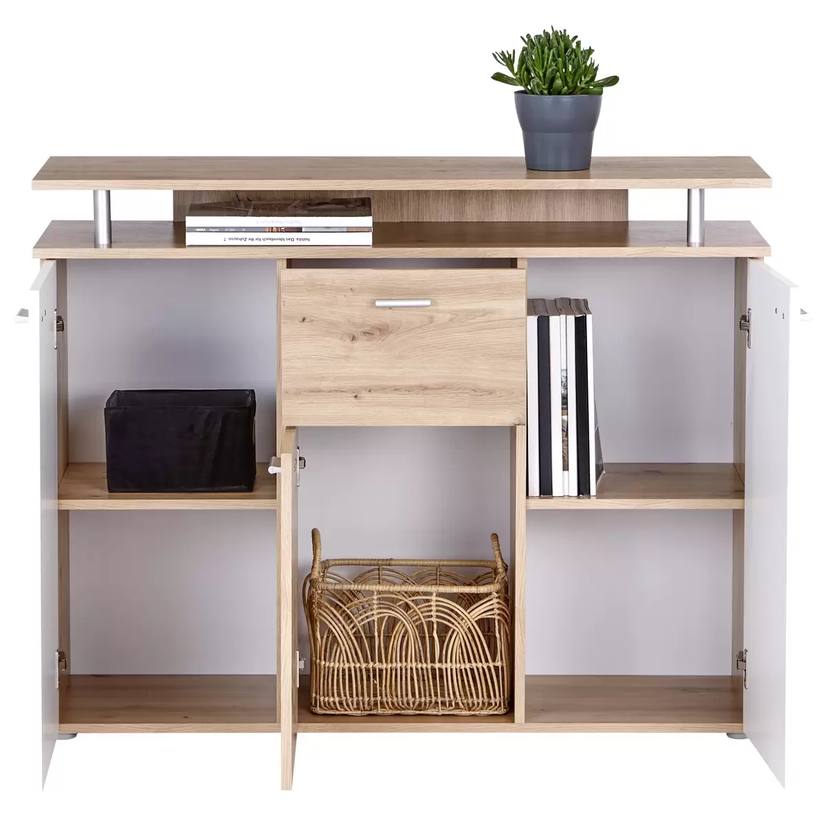 Kommode Leon weiss,Artisan Eiche