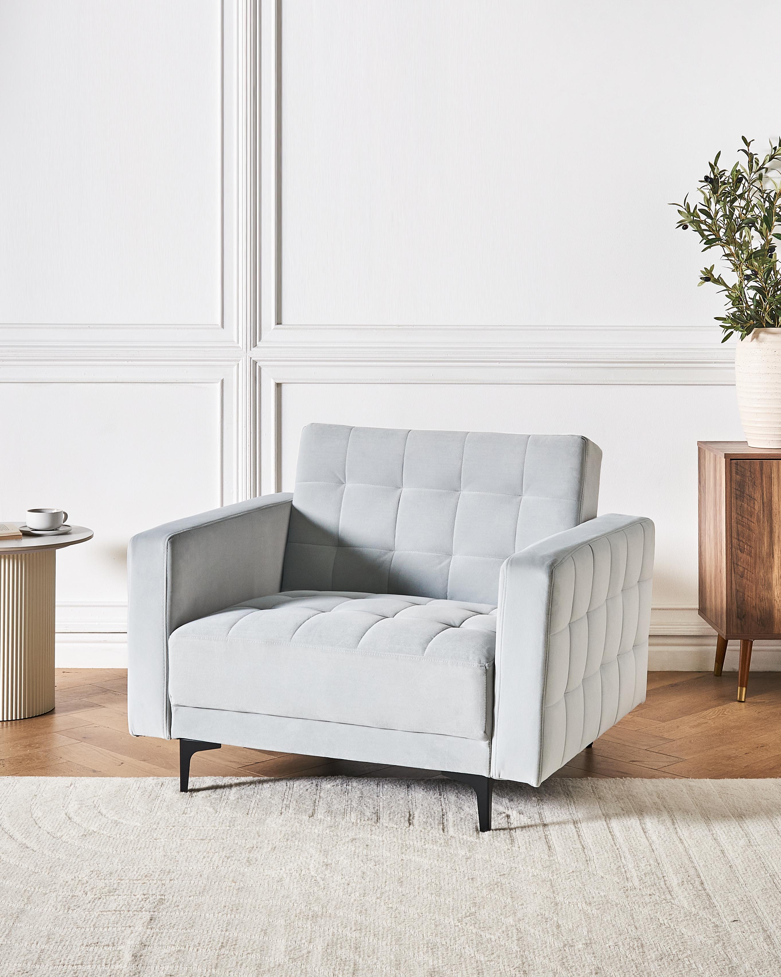 Fauteuil ABERDEEN Fluweel Lichtgrijs