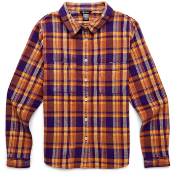 Cotopaxi Mero Organic Flannel Bluse Black Violet Plaid Damen