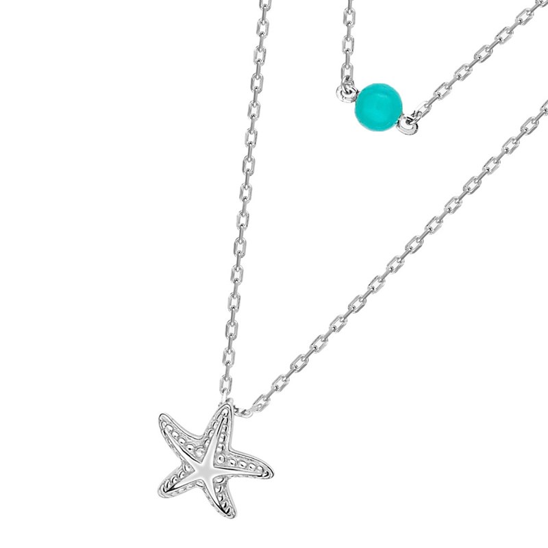 Collier Femme - turquoise - Argent 925 - Longueur : 42 cm