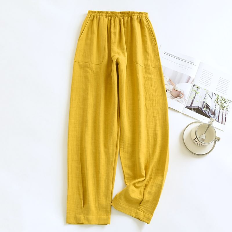 Somnus - Effen loungebroek met elastische taille