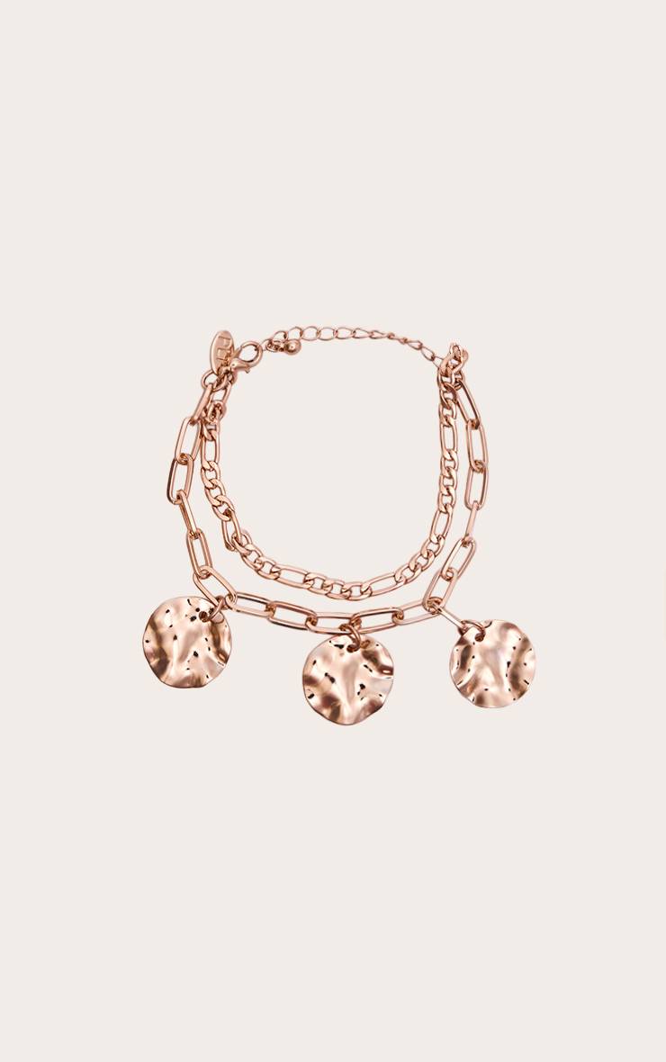 Doré Bracelet Double Rang Pétale Fondu