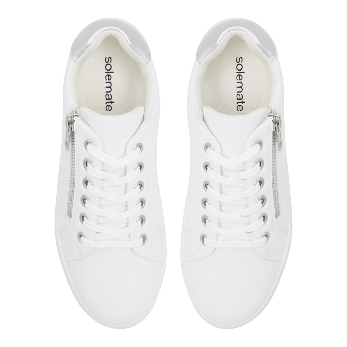 SOLEMATE-Monoun-Baskets - Talon plat - Blanc