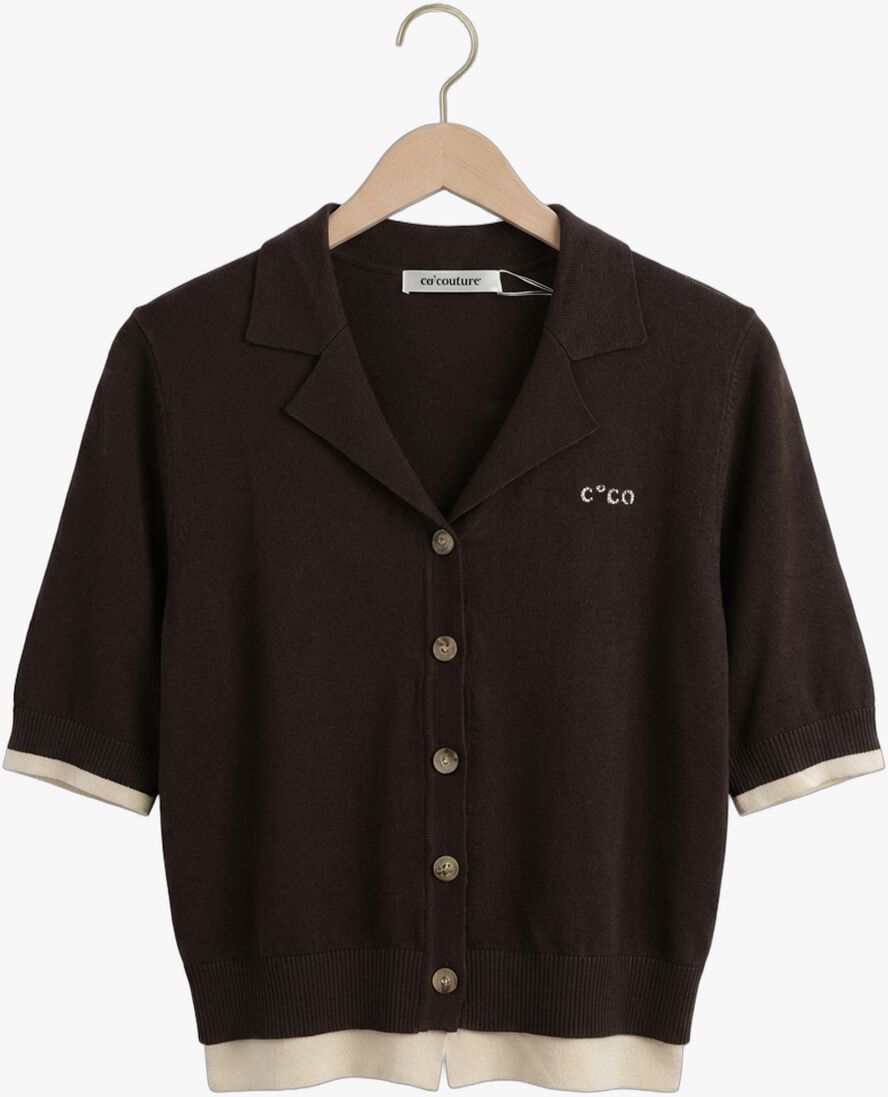bruine co'couture truien/vesten luecc crop cardigan