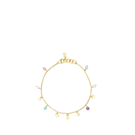 Pulseira Cool Joy com banho de ouro 18k sobre prata e pedras preciosas.