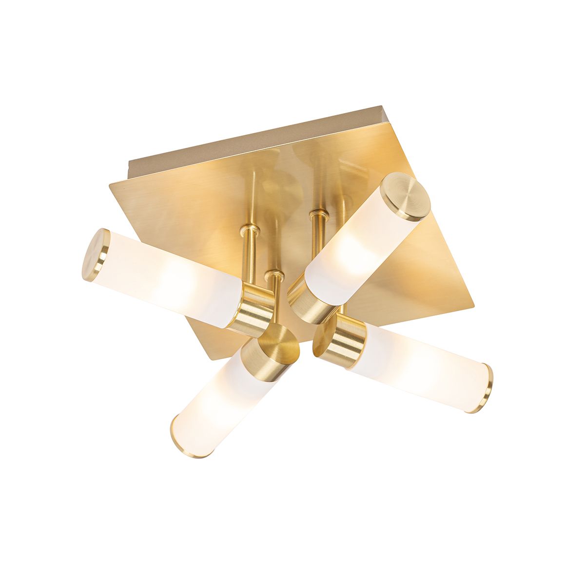 Moderne badkamer plafondlamp messing 4-lichts IP44 - Bath