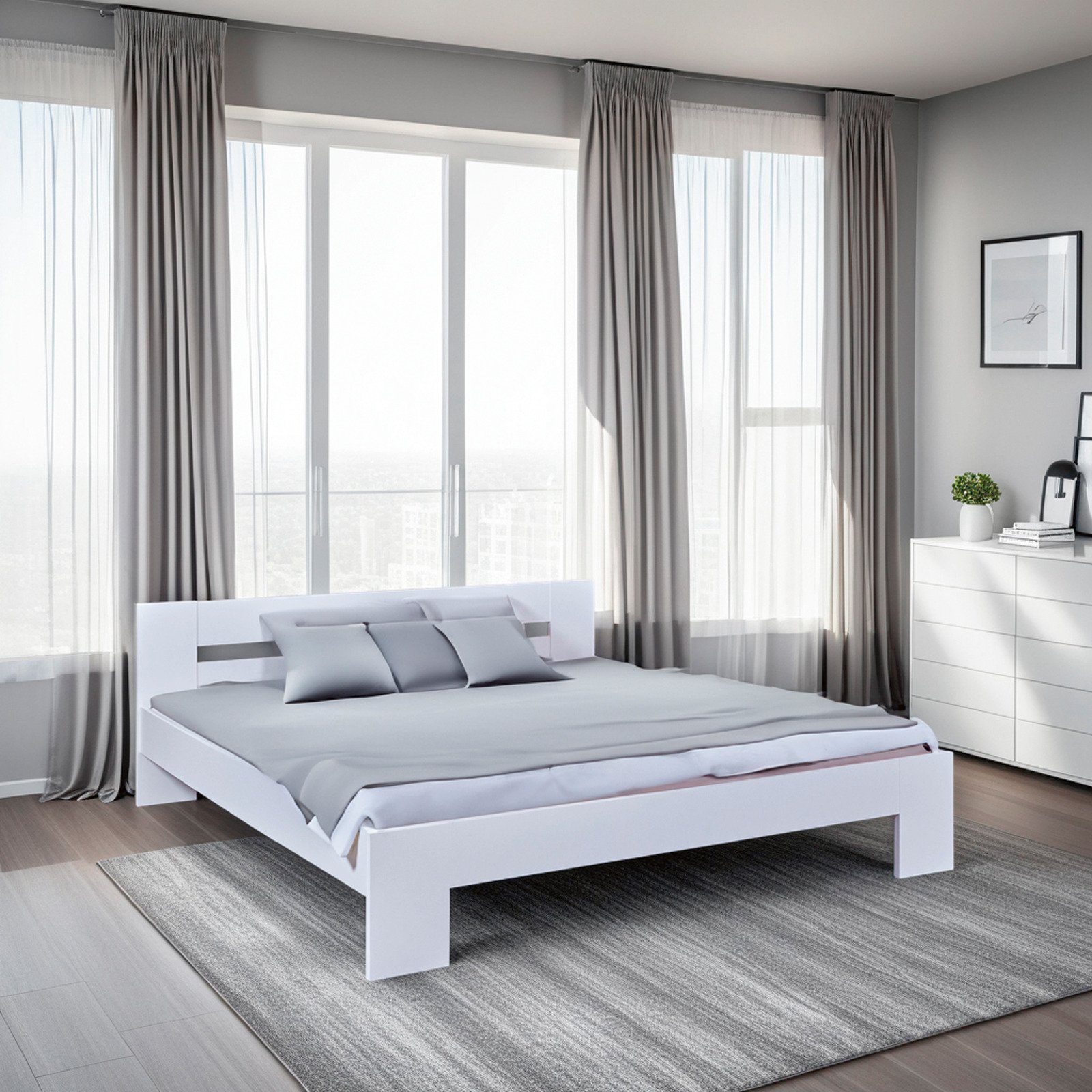 Bett Annik MDF weiss 180x 200 cm