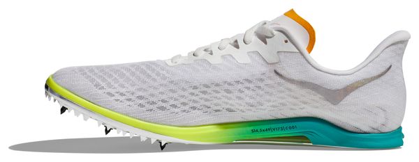 Chaussures Athlétisme Hoka Unisexe Cielo X 2 MD Blanc Bleu Jaune