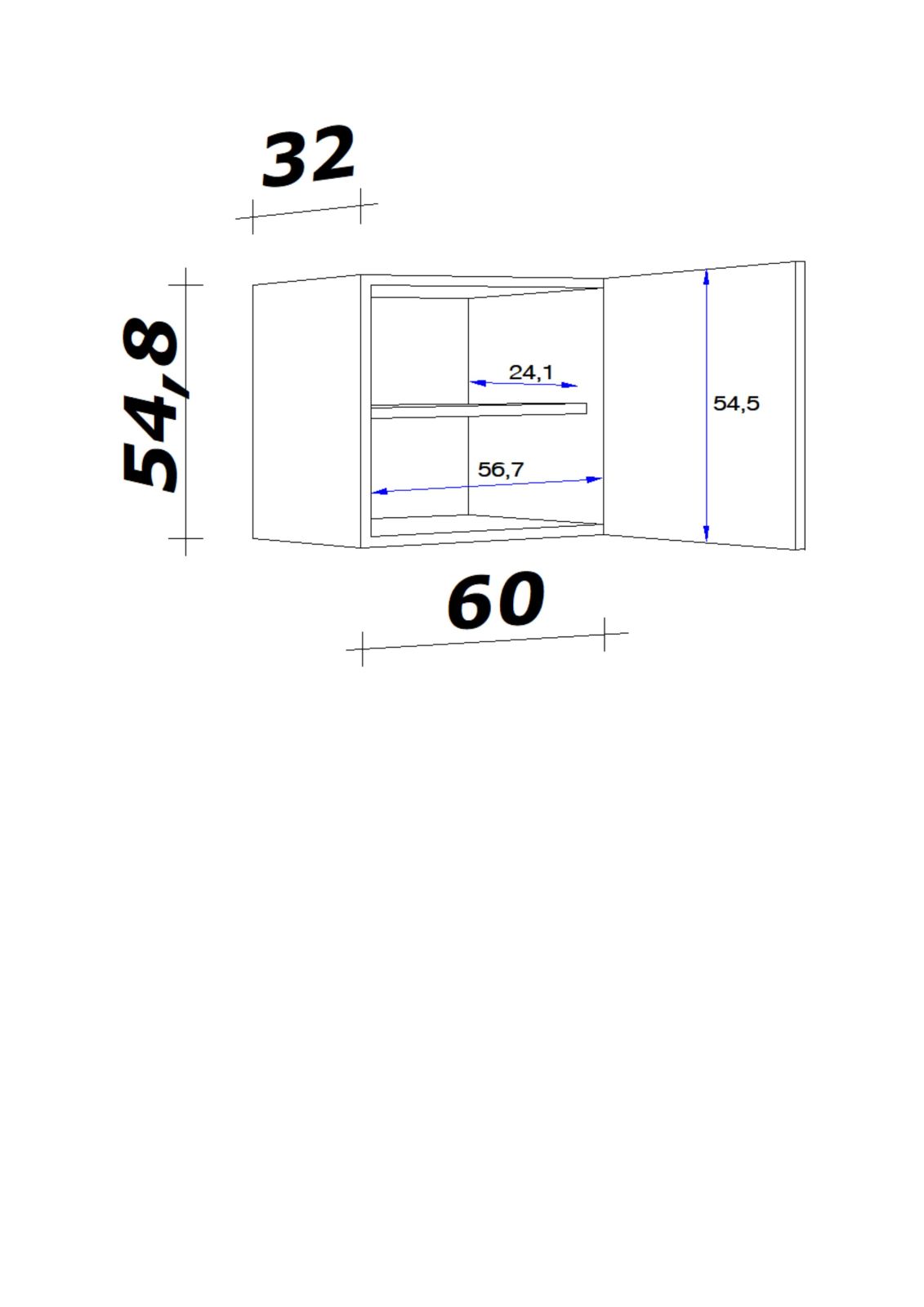 Oberschrank ELEA - weiß - 60 cm