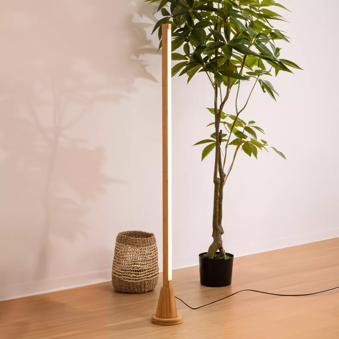 Tube lumineux LED (H130 cm) Ganet Bambou naturel