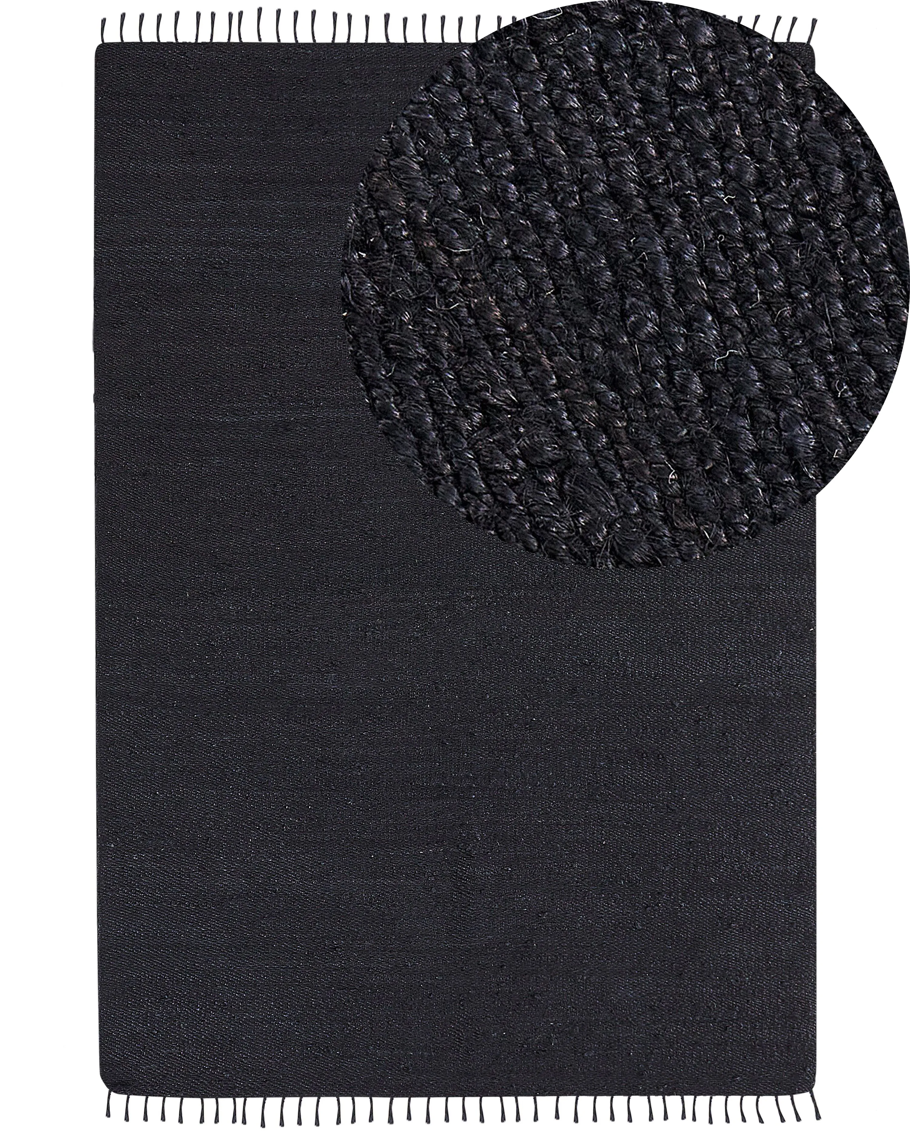 Vloerkleed SINANKOY Zwart 160 x 230 cm Jute