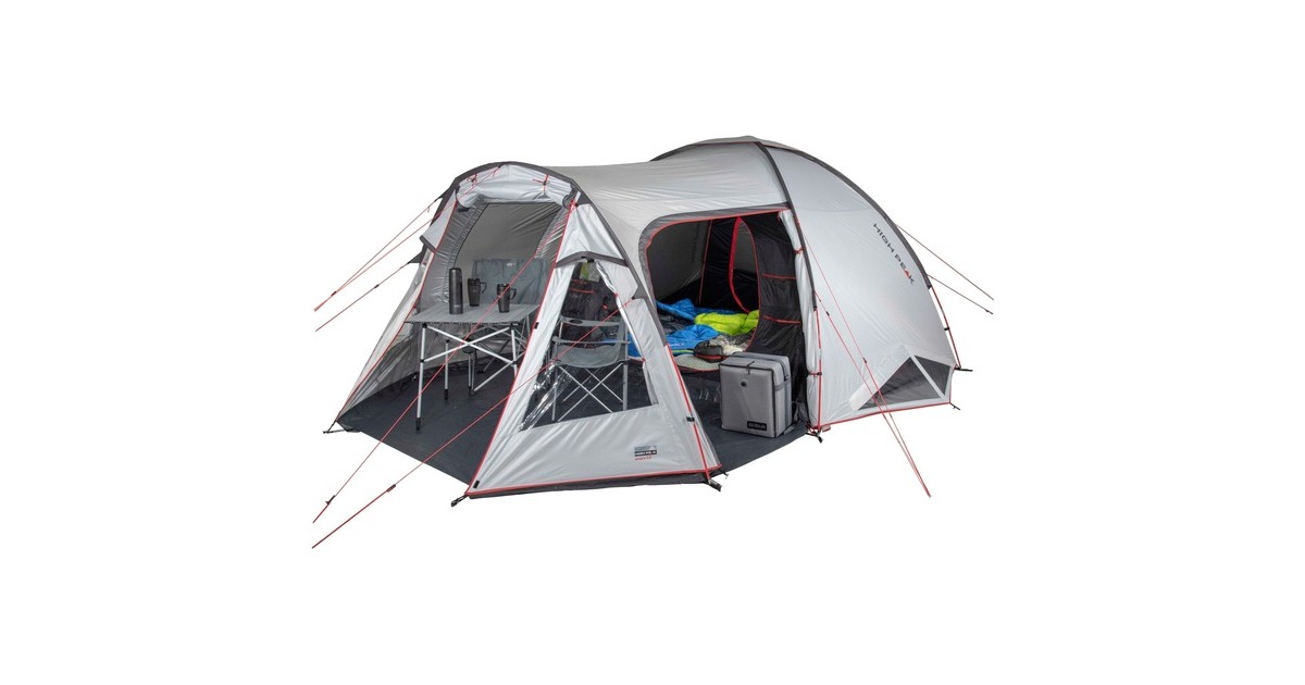High PeakAmora 5.0 tent  (Lichtgrijs/rood)