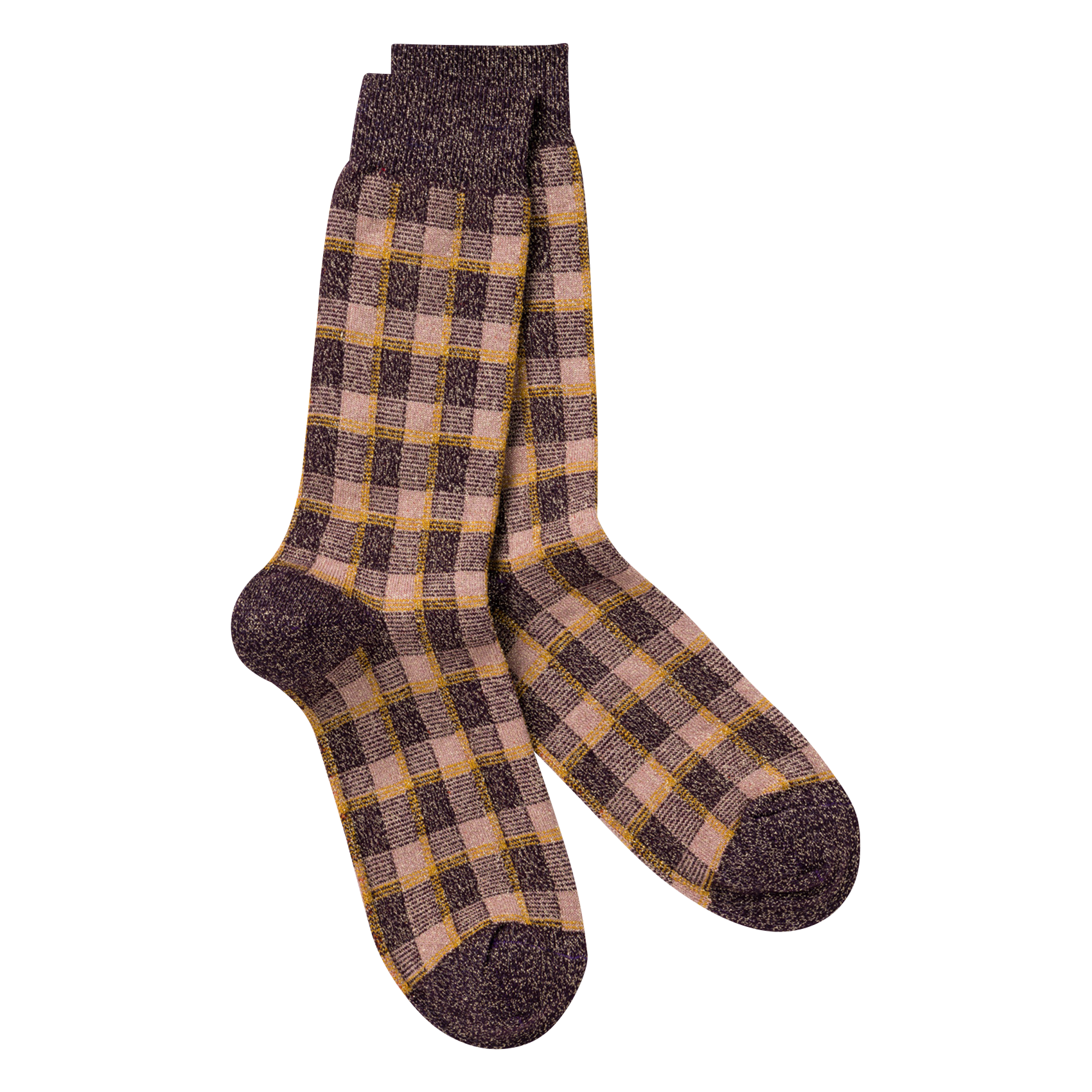 KIM - Chaussettes à carreaux en coton mélangé | Violet