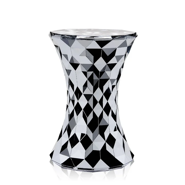 Kartell - Stone Beistelltisch und Hocker, verchromt