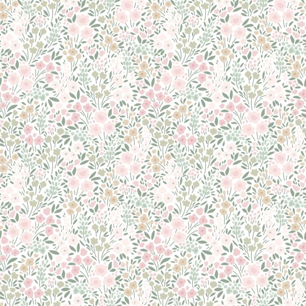 Estahome Bloementjes Behang III - 0,53 x 10,05 m - Beige
