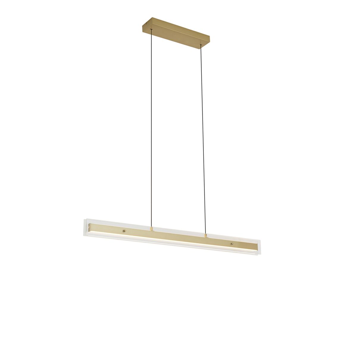 Moderne hanglamp messing met helder glas - Catch