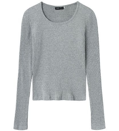 LMTD Bluse - Rib - NlfNinusa - Grey Melange m. Hulm?nster