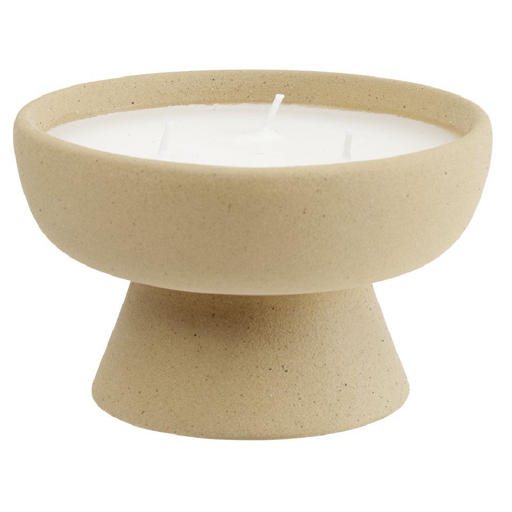 Bougie céramique beige Ø12,8xH7,5cm