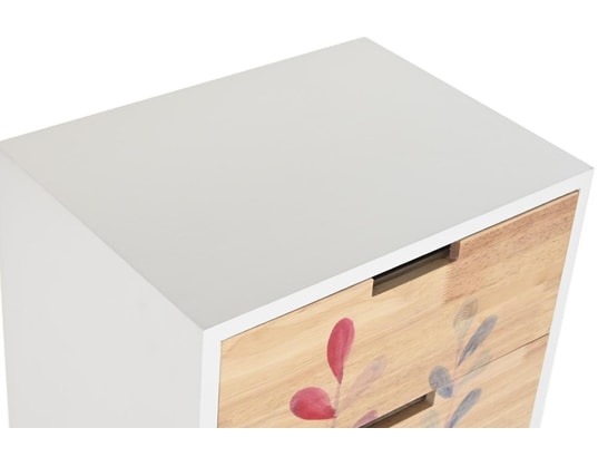 PEGANE - Chiffonnier, meuble de rangement en bois hévéa et paulownia