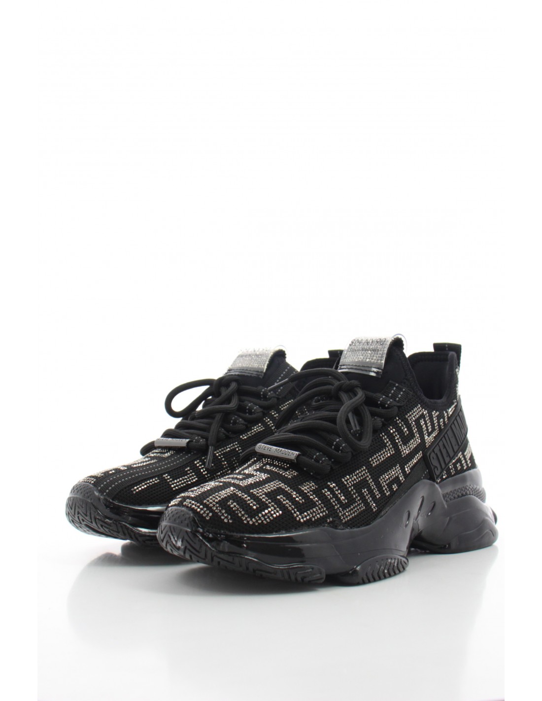 steve madden Baskets de ville Femme Maxout Sneaker Noir Paillettes