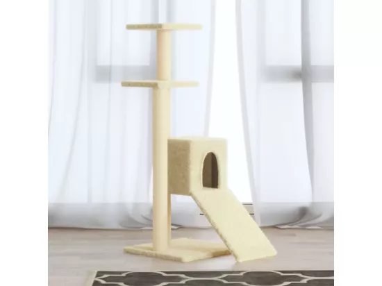 Arbre à chat avec griffoirs en sisal Crème 92 cm