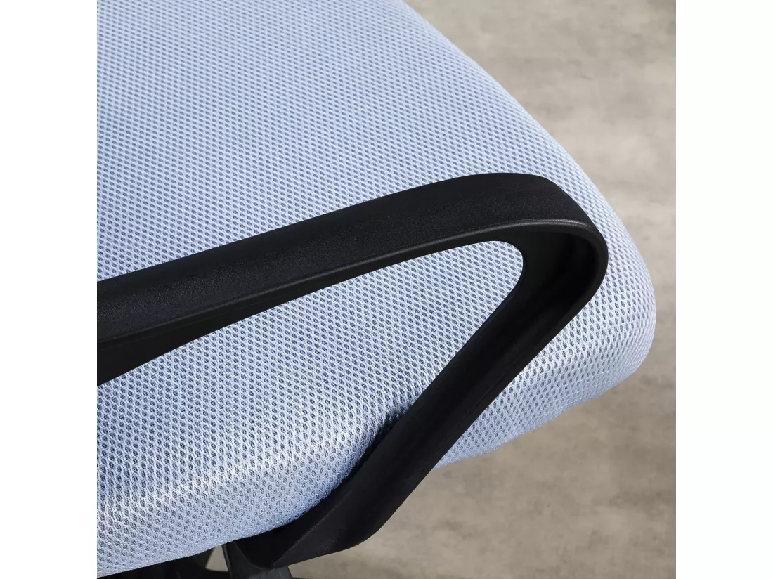 Chaise de bureau PHOENIX, Pivotante et réglable en hauteur, Tissu mesh, Avec accoudoirs, Gris