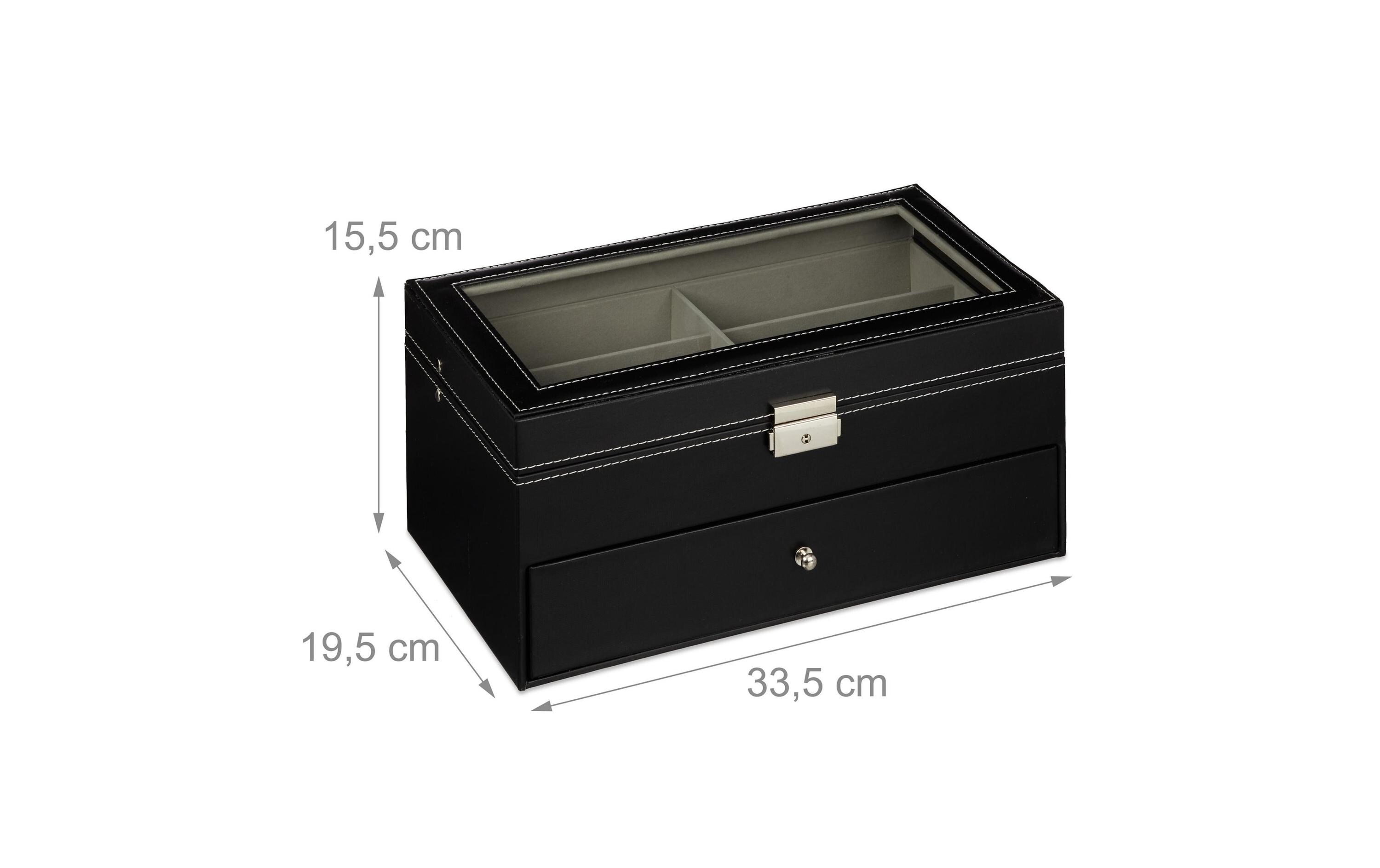 Brillenbox für 12 Brillen 15.5 cm, SchwarzBrillenkasten