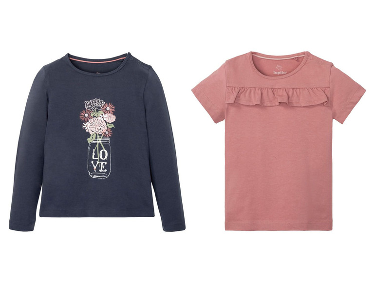 T-shirts voor meisjes, set van 2, katoen en polyester