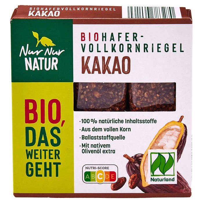 NUR NUR NATUR Bio-Hafer-Riegel 105 g, Schoko