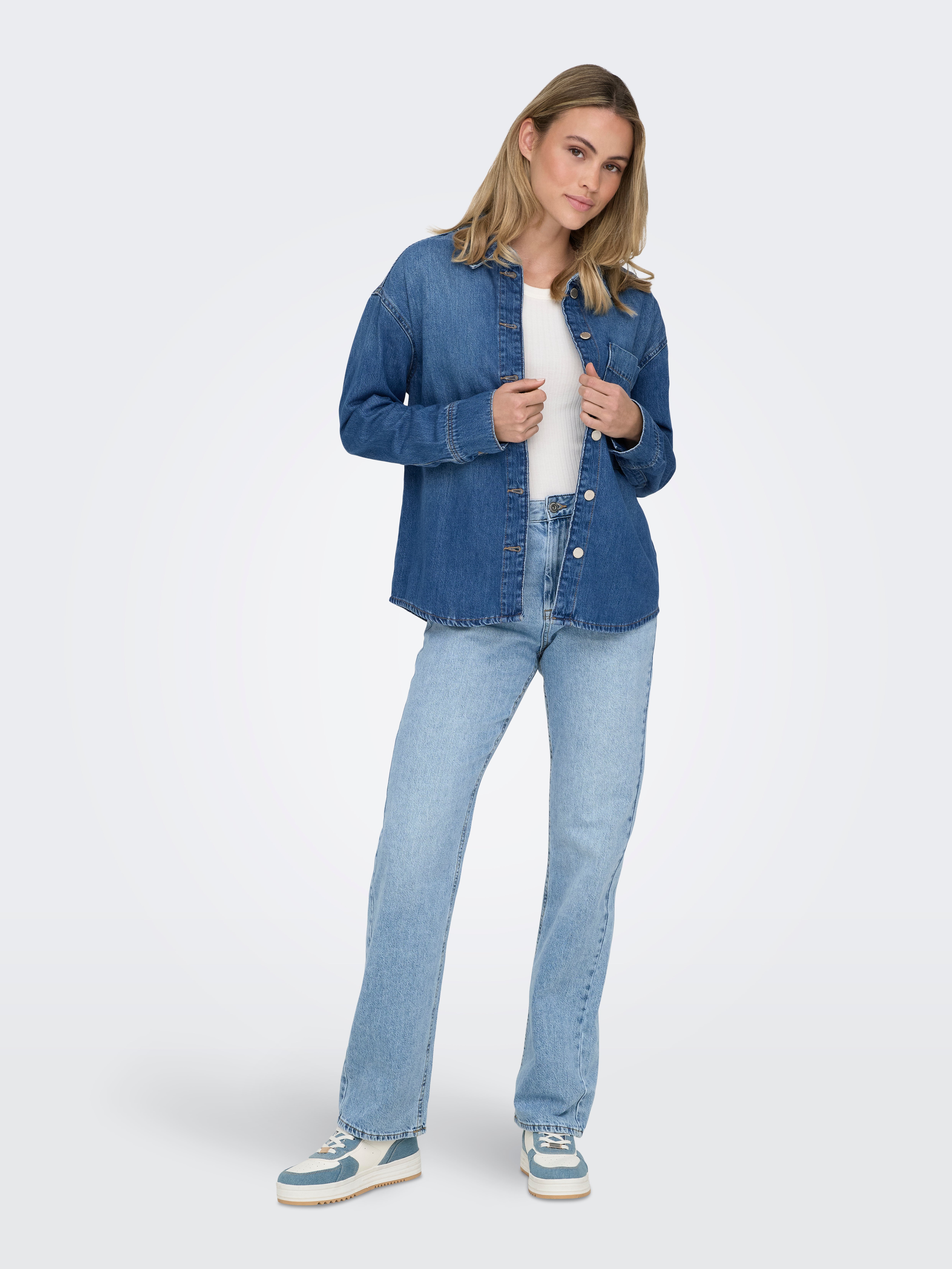 ONLESTELLE Jeanshemd Medium Blue Denim
