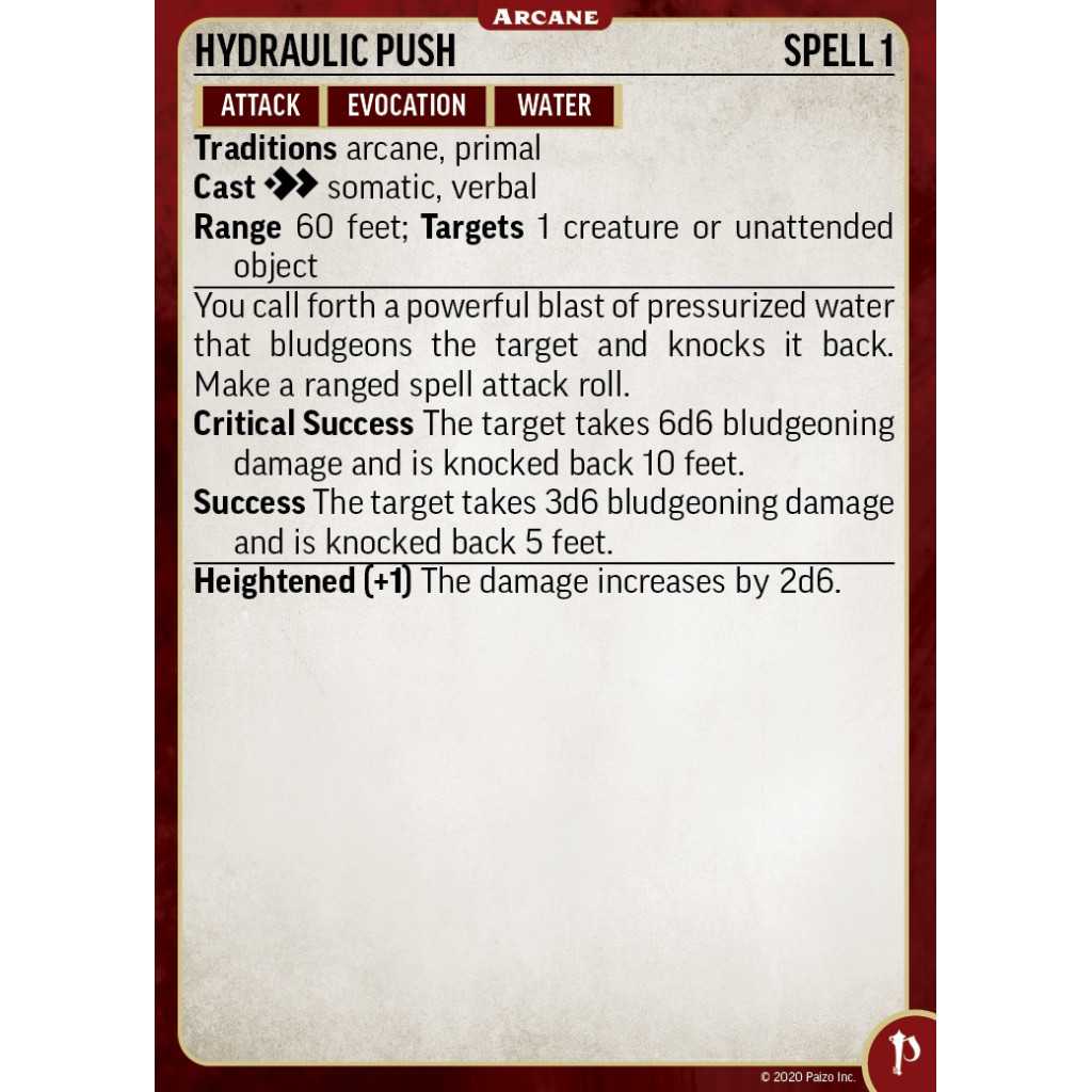 Pathfinder Second Edition - Arcane Spell Cards