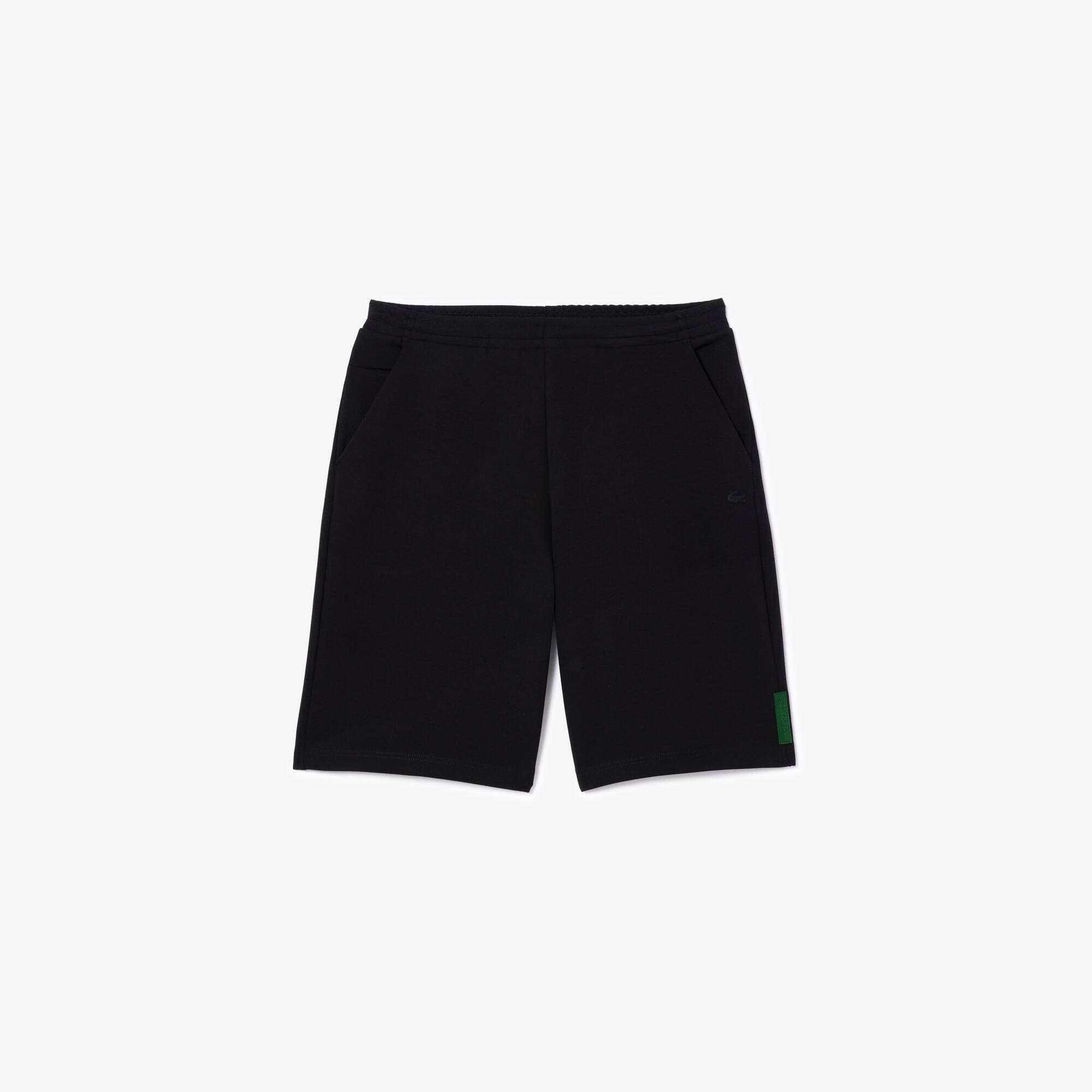 Short en coton mélangé stretch uni Shorts - Noir - Lacoste - Homme